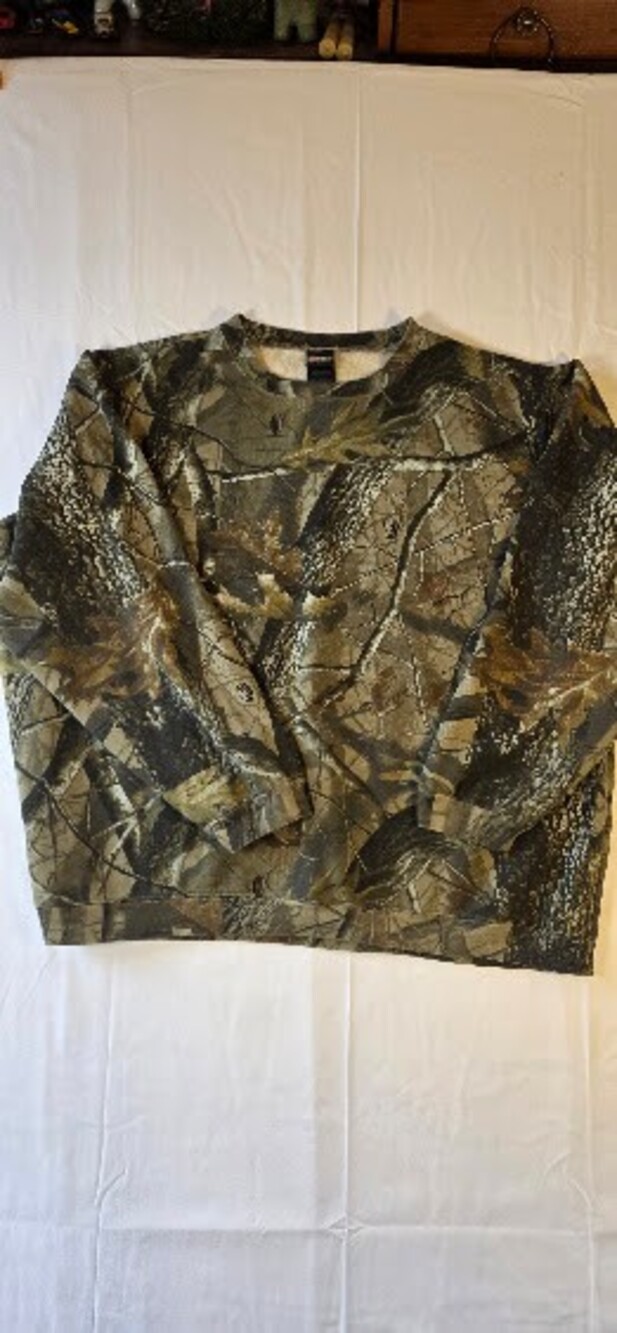 Outfitters Ridge 2XL Pullover Sweatshirt Camo Cotton Polyester Blend